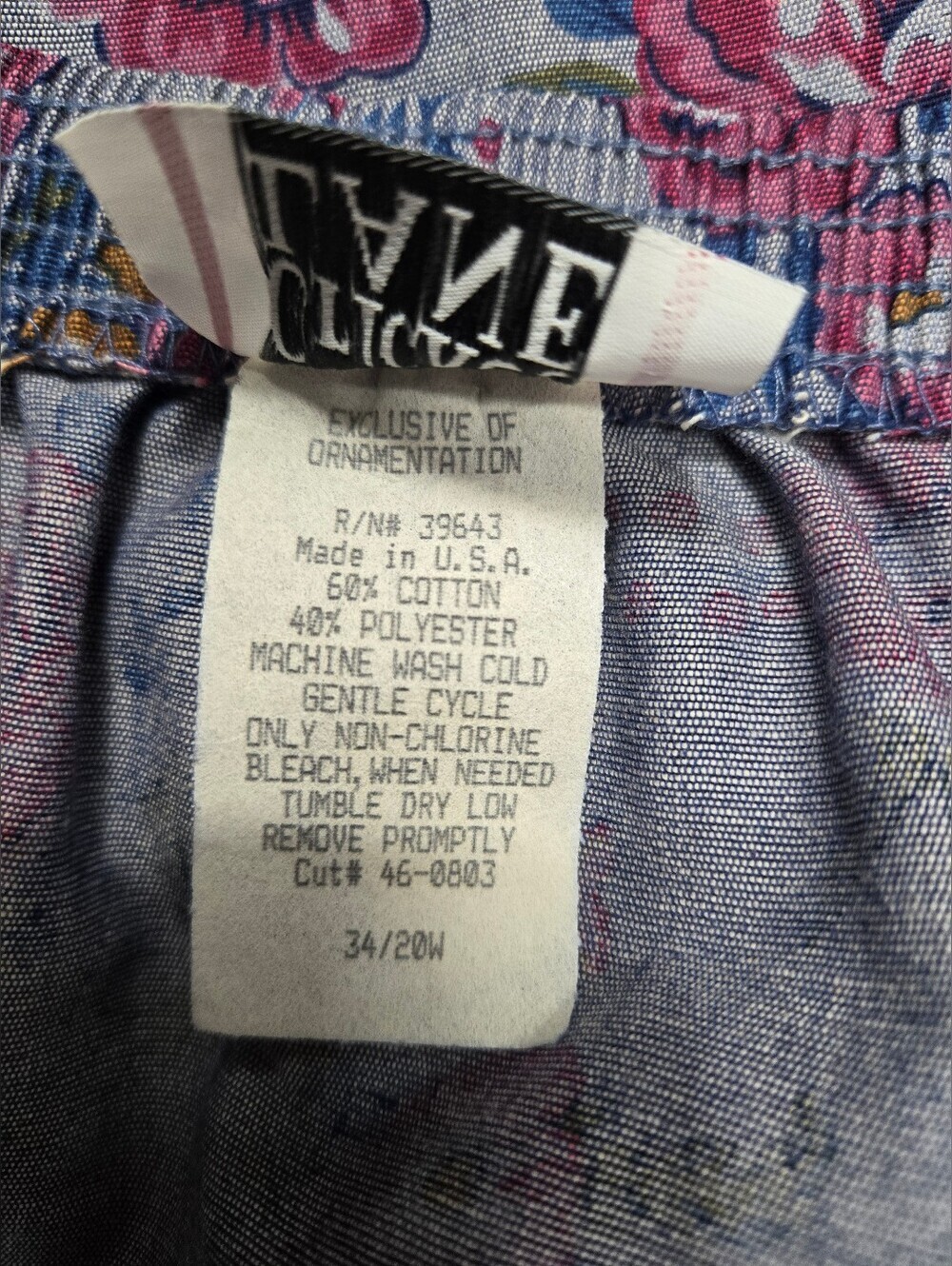 Cricket Lane 20W Vintage A Line Skirt Country Rose Full Elastic Waist Pockets - Picture 8 of 8